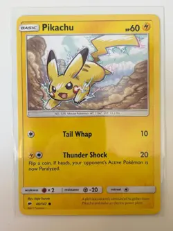 Pikachu 40/147 Common Burning Shadows Pokemon Lightly Played - Image 1