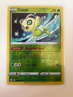 Celebi 003/072 Rare Shining Fates Pokemon Reverse Holo Near Mint - Image 1