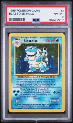 1999 Pokemon Game #2 Blastoise-Holo PSA 8 - Image 1
