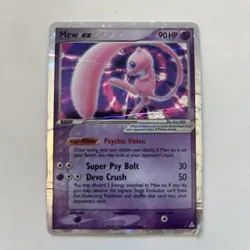 2006 Pokemon EX Holon Phantoms Mew ex 100/110 Ultra Rare DMG/CREASED - Image 1