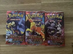 Pokemon Destined Rivals Booster Packs x 3 Sealed - Image 1