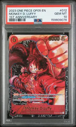 2023 ONE PIECE OP05 #012 AWAKENING OF THE NEW ERA MONKEY D LUFFY ALT ART PSA 10 - Image 1