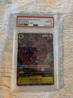 2024 ONE PIECE OP09-EMPERORS IN THE NEW WORLD ALTERNATE ART NICO ROBIN PSA 10 - Image 1