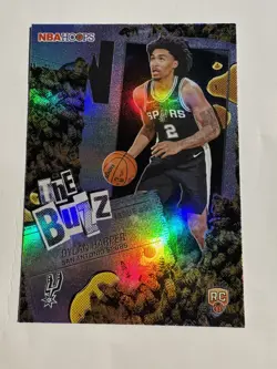 2025-26 Topps NBA Hoops Dylan Harper RC #TB-2 The Buzz Orange Holo Foil Spurs - Image 1