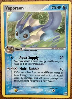 Pokemon TCG EX Unseen Forces Rare Holo Vaporeon 19/115 - LP - Image 1