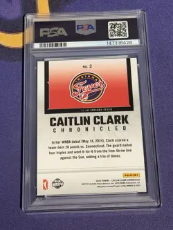 2025 Panini Caitlin Clark Chronicled - WNBA Caitlin Clark #2 PSA 10 Gem Mint - Image 2
