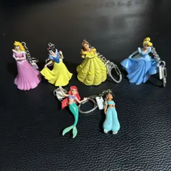 Vintage Y2k Disney Princess Key Chain Lot Of 6 Rare! 2002 - Image 1