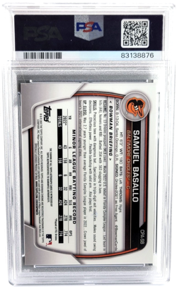 Samuel Basallo 2023 Bowman Chrome Prospect 1st #CPASB Auto Rare DNA PSA 10 - Image 2