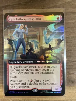Quicksilver, Brash Blur (Extended Art) Marvel Super Heroes MTG Foil Near Mint - Image 1