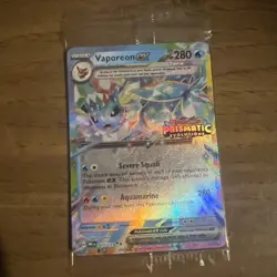 Stamped Vaporeon EX 023/131 Pokemon Prismatic Evolutions Surprise Box Sealed - Image 1