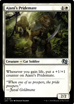 MTG Ajani's Pridemate NON FOIL NM U 158 Foundations Jumpstart - Image 1