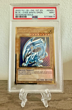 Blue-Eyes White Dragon - 2020 Yu-Gi-Oh Maximum Gold 1st Ed. Card #EN001 (PSA 9) - Image 1