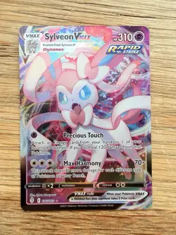 Pokemon Sylveon VMAX Holo Ultra Rare Card Evolving Skies 075/203 NM Condition - Image 1