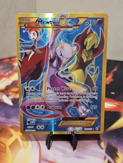 Mewtwo EX 163/162 Breakthrough Pokemon XY SECRET RARE Holo Full Art Card LP - Image 1
