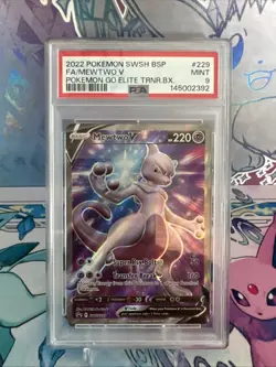 Pokemon Mewtwo V SWSH229 SWSH Promo Full Art Holo 220HP Eng PSA 9 2022 - Image 1