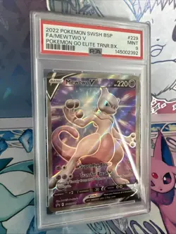 Pokemon Mewtwo V SWSH229 SWSH Promo Full Art Holo 220HP Eng PSA 9 2022 - Image 2