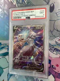 Pokemon Mewtwo V SWSH229 SWSH Promo Full Art Holo 220HP Eng PSA 9 2022 - Image 3
