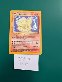 Ninetales Holo 12/102 1999 WOTC Base Set Pokemon TCG LP - Image 1