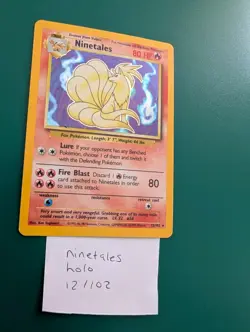 Ninetales Holo 12/102 1999 WOTC Base Set Pokemon TCG LP - Image 2
