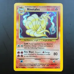 Pokemon Ninetales 12/102 Holo Base Set Unlimited WOTC Vintage LP Pokemon Card - Image 2