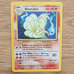 Pokemon Ninetales Base Set Unlimited Holo Rare Card 12/102 LP Excellent - Image 1