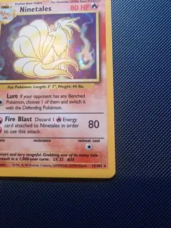 Pokemon TCG Ninetales Base Set Holo vintage Rare 12/102 NM/LP - Image 2