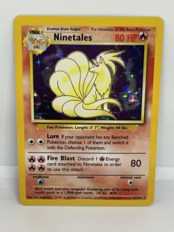 Ninetales 12/102 4th Print Pokemon Card Base Set 1999-2000 WOTC Holo LP - Image 1