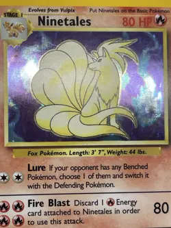 Ninetales 12/102 4th Print Pokemon Card Base Set 1999-2000 WOTC Holo LP - Image 2