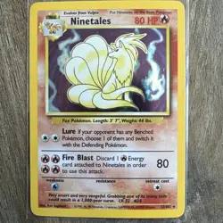 Pokemon TCG Ninetales Holo Rare Card Base Set 12/102 LP Condition - Image 1
