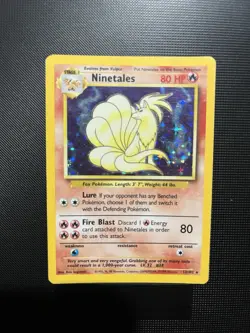 Pokemon TCG Ninetales Holo Rare Card Base Set 12/102, LP Condition - Image 1