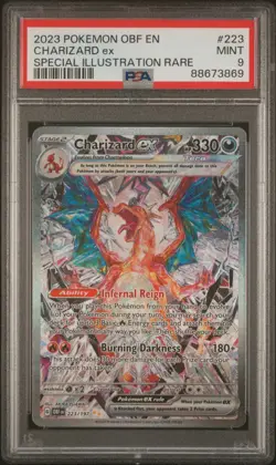Pokemon TCG Charizard ex SIR Holo 223/197 Obsidian Flames EN 330 HP PSA 9 - Image 1
