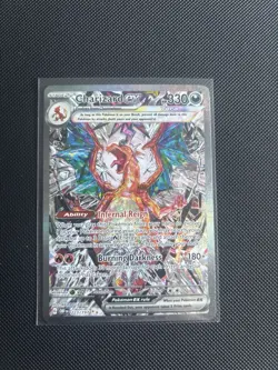 Pokemon TCG Charizard EX Card Obsidian Flames 223/197 Damaged From Pack - Image 1