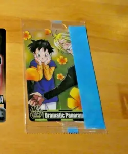 DRAGON BALL Z DBZ MORINAGA WAFER CARD CARDDASS CARTE DRAMATIC PANORAMA SEALED #1 - Image 1