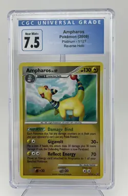 AMPHAROS 1/127 Platinum REVERSE HOLO RARE Pokemon TCG Card Graded CGC 7.5 - Image 1