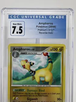 AMPHAROS 1/127 Platinum REVERSE HOLO RARE Pokemon TCG Card Graded CGC 7.5 - Image 3