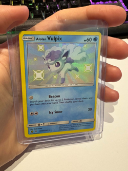 Pokemon Alolan Vulpix TCG Holo Card SV8/SV94 Shiny - Image 1