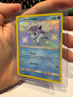 Pokemon Alolan Vulpix TCG Holo Card SV8/SV94 Shiny - Image 2