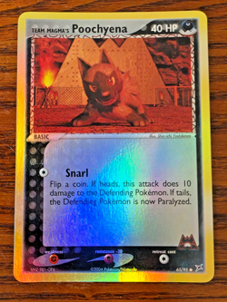 Poochyena Reverse Holo - 2004 Pokemon Card EX Team Magma vs Team Aqua 65/95 - NM - Image 1