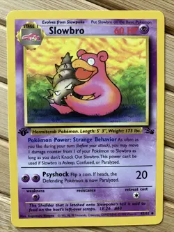 Slowbro 43/62 Non-Holo 1st Edition Fossil Set Vintage Pokemon TCG Card - Image 1