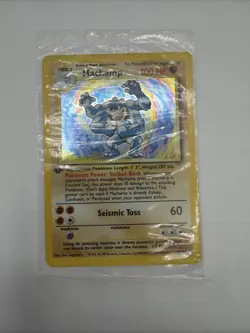 Sealed Machamp Base Set 8/102 1st Edition Holo Pokemon Card Rare WOTC - Image 1