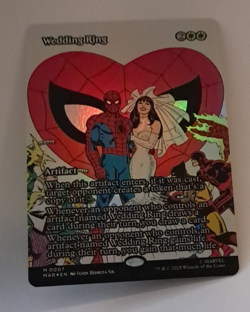 Wedding Ring Borderless Poster FOIL LP Marvel Spiderman MTG MAGIC THE GATHERING - Image 1