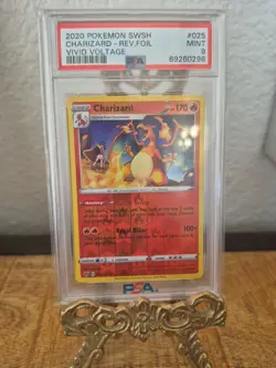 2020 Pokemon SWSH Vivid Voltage #025 Charizard Reverse Foil PSA 9 MINT - Image 1
