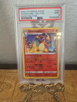 2020 Pokemon SWSH Vivid Voltage #025 Charizard Reverse Foil PSA 9 MINT - Image 2