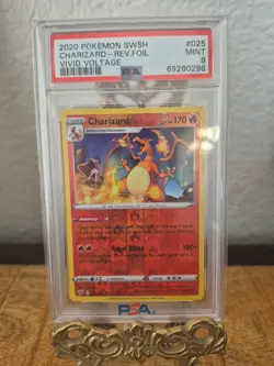 2020 Pokemon SWSH Vivid Voltage #025 Charizard Reverse Foil PSA 9 MINT - Image 3
