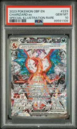 PSA 10 Charizard ex #223 Special Illustration Rare SIR Pokemon Obsidian Flames - Image 3