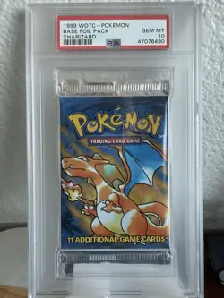 Pokemon TCG Base Set Unlimited Booster Pack Charizard Artwork PSA 10 💎 GEM MINT - Image 1