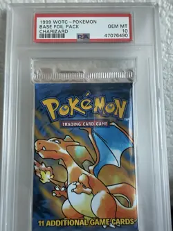 Pokemon TCG Base Set Unlimited Booster Pack Charizard Artwork PSA 10 💎 GEM MINT - Image 2