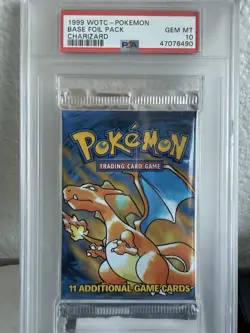 Pokemon TCG Base Set Unlimited Booster Pack Charizard Artwork PSA 10 💎 GEM MINT - Image 3