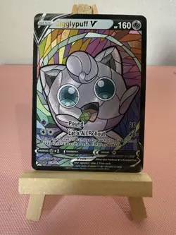 Jigglypuff Stained Glass Pokemon Card DISPLAY ART CARD Textured - Image 1