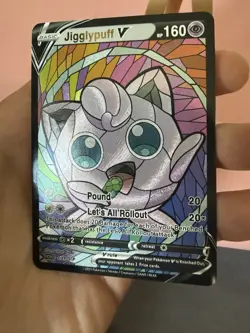 Jigglypuff Stained Glass Pokemon Card DISPLAY ART CARD Textured - Image 2